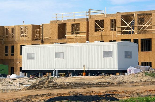 rental office trailers at a construction site in Compton, CA